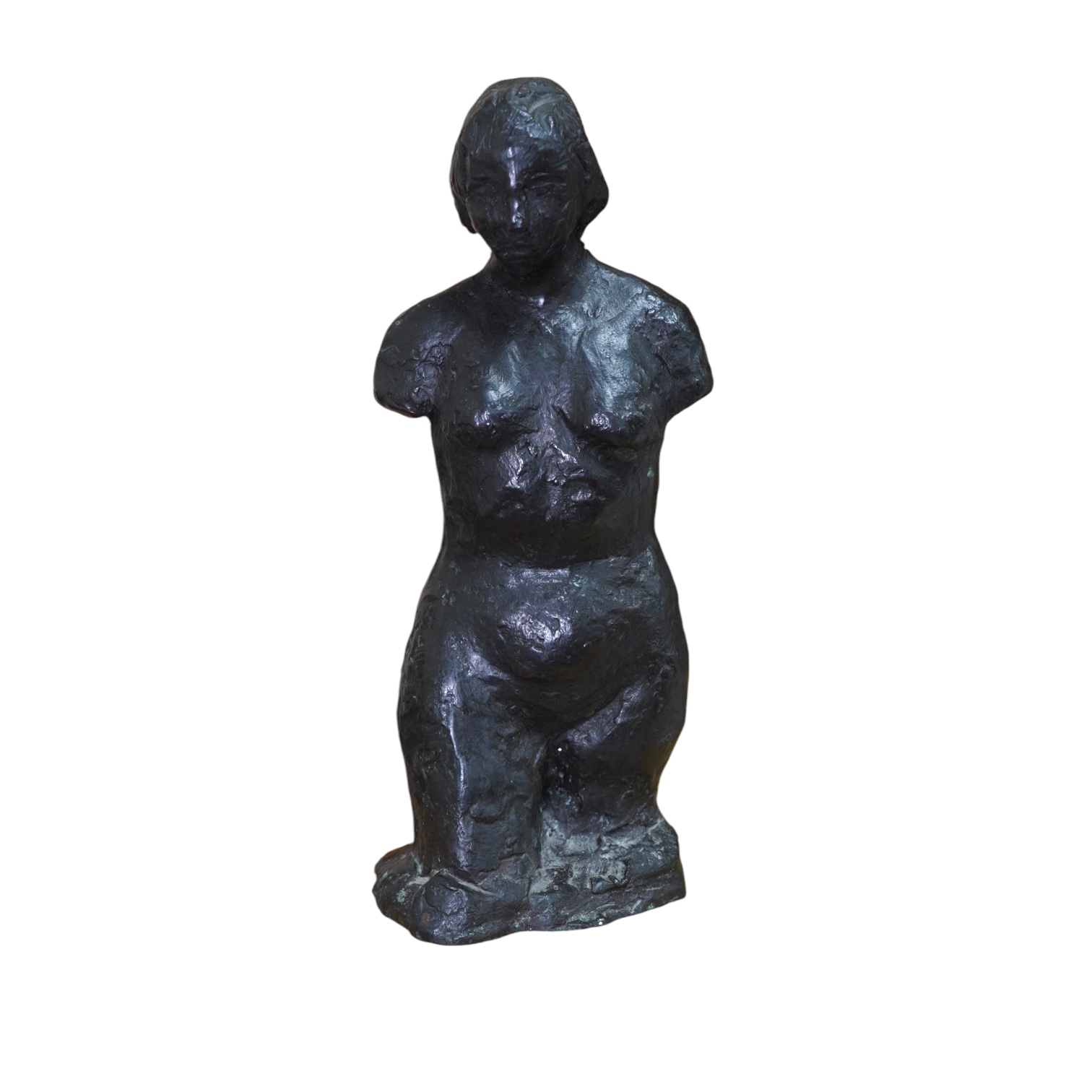 An Impressionist style bronze female torso, indistinctly signed, 23cm. Condition - dusty but otherwise good